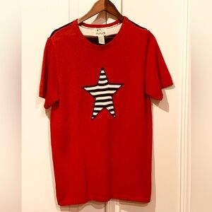 Quacker Factory Red Star vintage knit sweater